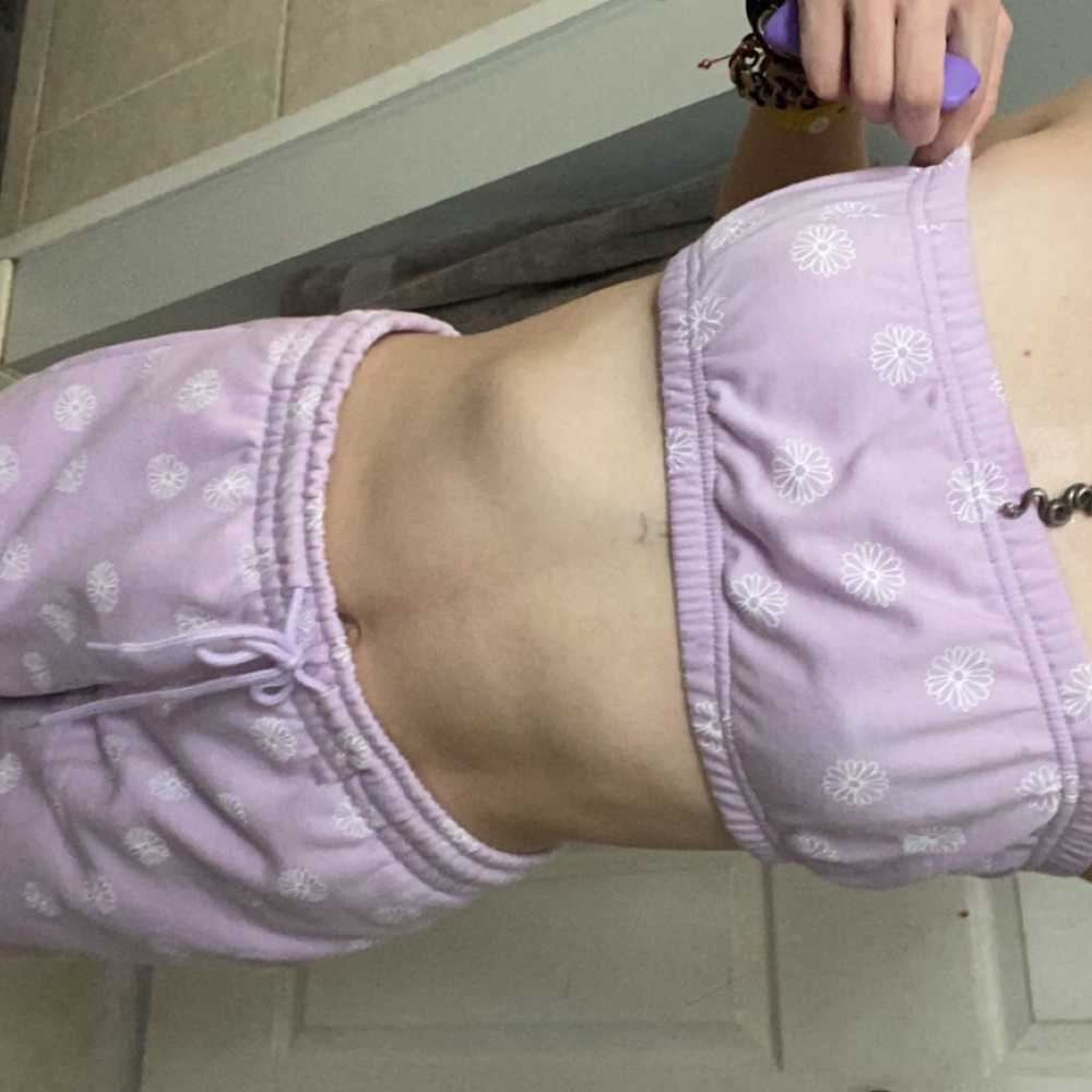Matching Set Tube Top Sweet Pants Flowers